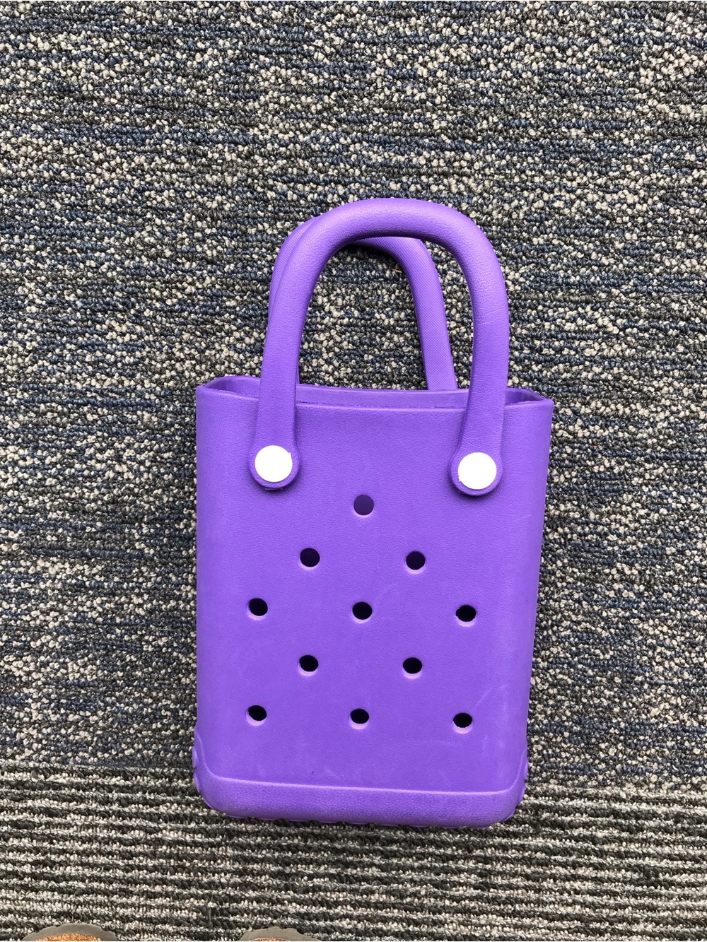 Compact Purple Mini Tote with Rounded Top Handles
